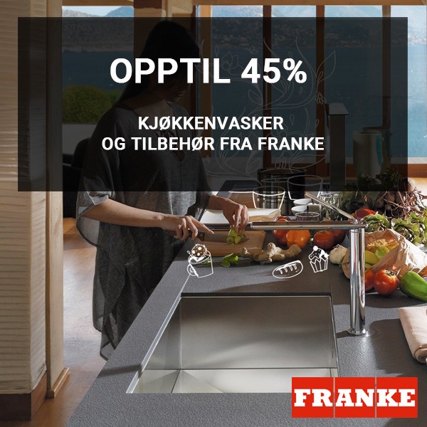 Opptil 45% på kjøkkenvasker og tilbehør | Franke | VVSkupp